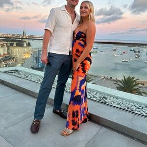 Vibrant Strapless Maxi Dress